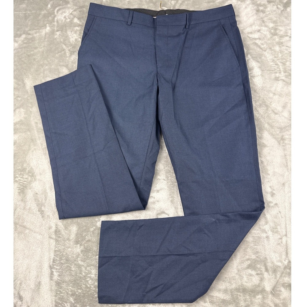 Selected Homme Identity Zero-Dent Tux Navy Trousers Mens 36x32 Blue Dress Pants